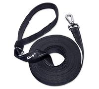 AK-9 Training Lead with Soft Padded Handle | 10m | Snap On 360° Swivel Clip| Available in Black | Ideal for Recall Training