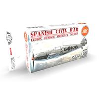 AK Acrylics 3Gen Aircraft Set AK11714 Spanish Civil War. Legion Condor Aircraft Set 3G (6x17ml)