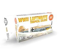 AK Acrylics 3Gen Aircraft Set AK11719 WWII Luftwaffe Tropical Colors Set 3G (6x17ml)
