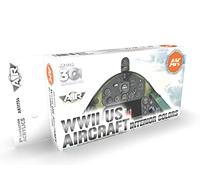 AK Acrylics 3Gen Aircraft Set AK11734 WWII US Aircraft Interior Colors Set 3G (6x17ml)