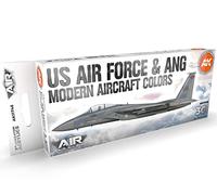 AK Acrylics 3Gen Aircraft Set AK11746 US Air Force & ANG Modern Aircraft Colors Set 3G (8x17ml)