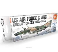 AK Acrylics 3Gen Aircraft Set AK11747 US Air Force & ANG Aircraft 1960s-1980s Set 3G (8x17ml)