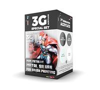 AK Acrylics 3Gen WARGAME SET AK1073 NON METALLIC METAL Silver (WB) (4x17ml)