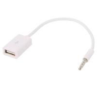 AK-AD-24 adapter Jacka 3.5 mm 4 pin male, USB A female nickel-plated AKYGA