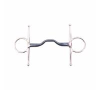 AK Blue Silver Full Cheek Ported Solid Mouthpiece Sweet Iron Horse Bit AKRS-102648 (Blue Silver, 5.00'')