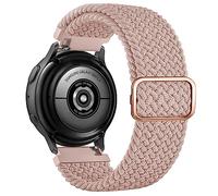 AK Braided Solo Loop Straps Compatible for Samsung Galaxy Watch 3 41mm /Galaxy Watch 42mm/Galaxy Watch Active 2 40mm 44mm,20mm Solace Stretchy Nylon Wristband for Samsung Galaxy Watch 3 41mm(Rose)