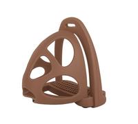 AK CagePro Lightweight Plastic Horse Stirrups - Durable Pair of Riding Stirrups with Safety Cage for Equestrian Training & Trail Riding AKRS-6045-01 (Brown, 4.75'')