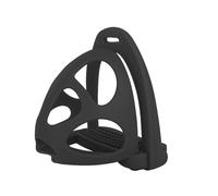 AK CagePro Lightweight Plastic Horse Stirrups - Durable Pair of Riding Stirrups with Safety Cage for Equestrian Training & Trail Riding AKRS-6045-01 (Black, 4.75'')