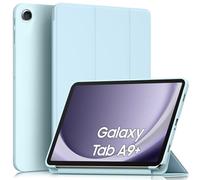 AK Case for Samsung Galaxy Tab A9+ / A9 Plus 11 Inch Protective Case, Durable Scratch-Resistant PU Leather with Stand Function and Auto Wake/Sleep Case for Tablet A9+ SM-X210/X216/X218 (White Ice Blue