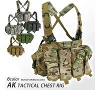 AK Chest Rig AK 47 Molle Magazine Carrier Pouch Outdoor Sports Accessories Training Hunting Vest Black
