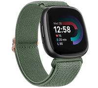 AK Compatible with Fitbit Versa 4 Strap/Fitbit Versa 3 Straps/Fitbit Sense Strap/Sense 2 Strap for Women Men, Soft Elastic Nylon Sport Replacement for Fitbit Versa 4/Versa 3/Sense 2 (Avocado)
