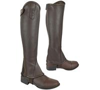 AK Curved Zip Full Grip Leather Horse Riding Half Chaps AKRS-1013 (Brown, XS)