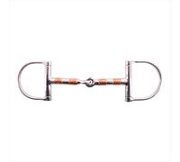 AK D-Bit with Cooper Roller Mouth with Single Joint Horse Riding Bits AKRS-2641 (Silver, 5.00'')
