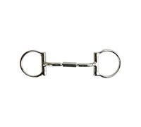 AK D-Ring Rotary Curved Mouthpiece with jointed barrel Horse Riding Bits AKRS-2620 (5'', Silver)