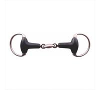 AK Eggbutt Soft Rubber Double Jointed Rubber Coated Bit (Black Silver, 4.50'')
