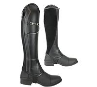 AK Equestrian Bit Chain Horse Riding Half Chaps with Extra Leather Protection inside AKRS-1864 (Black, XS)