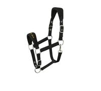 AK Feather Soft Padded Horse Head Collar - Extra Comfort Padding, Adjustable Curb & Poll Straps - Gentle, Durable & Secure Halter for Horses AKRS-6070-01 (Black, Full/ (L),)