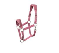 AK Feather Soft Padded Horse Head Collar - Extra Comfort Padding, Adjustable Curb & Poll Straps - Gentle, Durable & Secure Halter for Horses AKRS-6070-01 (Pink, Cob/ (M))