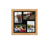 AK Frames 12X12 Country Pine Classic Multi Photo Frame With Black Mount - Holds 4 Apertures (4X) 6X4 Photos