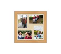AK Frames 12X12 Country Pine Classic Multi Photo Frame With Ivory Mount - Holds 4 Apertures (4X) 6X4 Photos