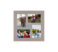 AK Frames 12X12 Rose Gold Modern Multi Photo Frame With Silver Mount - Holds 4 Apertures (4X) 6X4 Photos