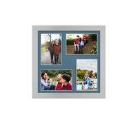 AK Frames 12X12 Silver Modern Multi Photo Frame With Pompadour Mount - Holds 4 Apertures (4X) 6X4 Photos