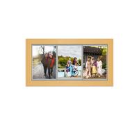 AK Frames 16X8 Country Pine Classic Multi Photo Frame With Silver Mount - Holds 3 Apertures (3X) 7X5 Photos