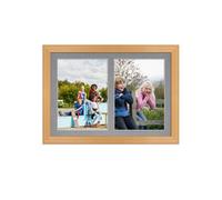 AK Frames 20X14 Country Pine Classic Multi Photo Frame With Mid Grey Mount - Holds 2 Apertures (2X) A4 Photos