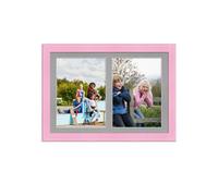 AK Frames 20X14 Pastel Pink Classic Multi Photo Frame With Silver Mount - Holds 2 Apertures (2X) A4 Photos