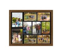 AK Frames 20X16 Dark Oak Modern Multi Photo Frame With Black Mount - Holds 9 Apertures (2X) 7X5, (7X) 6X4 Photos