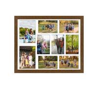 AK Frames 20X16 Dark Oak Modern Multi Photo Frame With White Mount - Holds 9 Apertures (2X) 7X5, (7X) 6X4 Photos