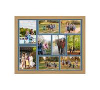 AK Frames 20X16 Light Oak Modern Multi Photo Frame With Pompadour Mount - Holds 9 Apertures (2X) 7X5, (7X) 6X4 Photos