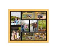 AK Frames 20X16 Mustard Yellow Modern Multi Photo Frame With Black Mount - Holds 9 Apertures (2X) 7X5, (7X) 6X4 Photos