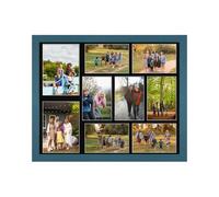 AK Frames 20X16 Navy Blue Modern Multi Photo Frame With Black Mount - Holds 9 Apertures (2X) 7X5, (7X) 6X4 Photos