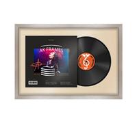 AK Frames 25X17" Aluminium Modern Vinyl Record Frame With Ivory Mount For 12 Inch Lp Cover & Disc - Overlapped Design