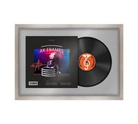 AK Frames 25X17" Aluminium Modern Vinyl Record Frame With Silver Mount For 12 Inch Lp Cover & Disc - Overlapped Design
