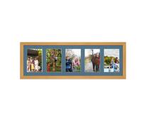 AK Frames 26X8 Country Pine Classic Multi Photo Frame With Pompadour Mount - Holds 5 Apertures (5X) 6X4 Photos