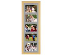 AK Frames 26X8 Mustard Yellow Modern Multi Photo Frame With Silver Mount - Holds 5 Apertures (5X) 6X4 Photos