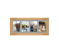 AK Frames 50X20Cm Country Pine Classic Multi Photo Frame With Silver Mount - Holds 4 Apertures (4X) 6X4 Photos