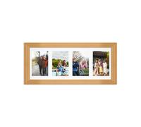 AK Frames 50X20Cm Country Pine Classic Multi Photo Frame With White Mount - Holds 4 Apertures (4X) 6X4 Photos