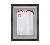 AK Frames 70X50Cm Junior Matte Black Football Shirt Frame - 3D Deep Box With Silver Mount - 50X34Cm Shirt Window - Diy Kit