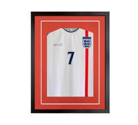 AK Frames 80X60Cm Matte Black Football Shirt Frame - 3D Deep Box With Poppy Red Mount - 58X40Cm Sport Shirt Window - Diy Kit