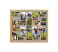 AK Frames 80X70Cm Country Pine Classic Multi Photo Frame With Silver Mount - Holds 20 Apertures (18X) 6X4, (2X) 4X4 Photos