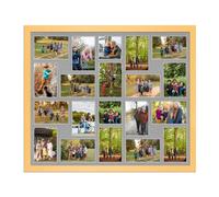 AK Frames 80X70Cm Mustard Yellow Modern Multi Photo Frame With Silver Mount - Holds 20 Apertures (18X) 6X4, (2X) 4X4 Photos