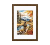 Ak Frames Dark Oak 80X60Cm Frame With 70X50Cm Mount And Perspex Front