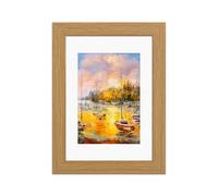 Ak Frames Light Oak 9X7 Frame With 7X5 Mount And Perspex Front