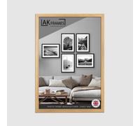 AK Frames Sleek 20X16" Oak Thin Modern Picture Frame - Slim And Design For Posters, Prints And Photos - Elegant Wall Frame Decor