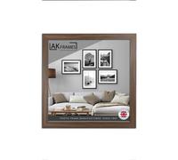 AK Frames Sleek 40X40Cm Walnut Thin Modern Picture Frame - Slim And Design For Posters, Prints And Photos - Elegant Wall Frame Decor