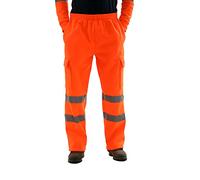 AK Garments Hi Vis Zip Hooded Sweatshirt High Visibility Reflective Tape Band Work Fleece Safety Hoodie Sweat Shirts Jacket Warm Security Workwear Work Wear Jumper Tops (XXL, Trouser - Orange)