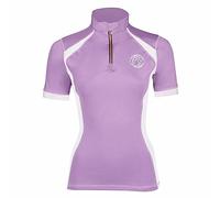 AK Genie Short Sleeve Horse Riding Base Layer AKRS-6066 (UK, Alpha, XXS, Regular, Regular, Purple/White)